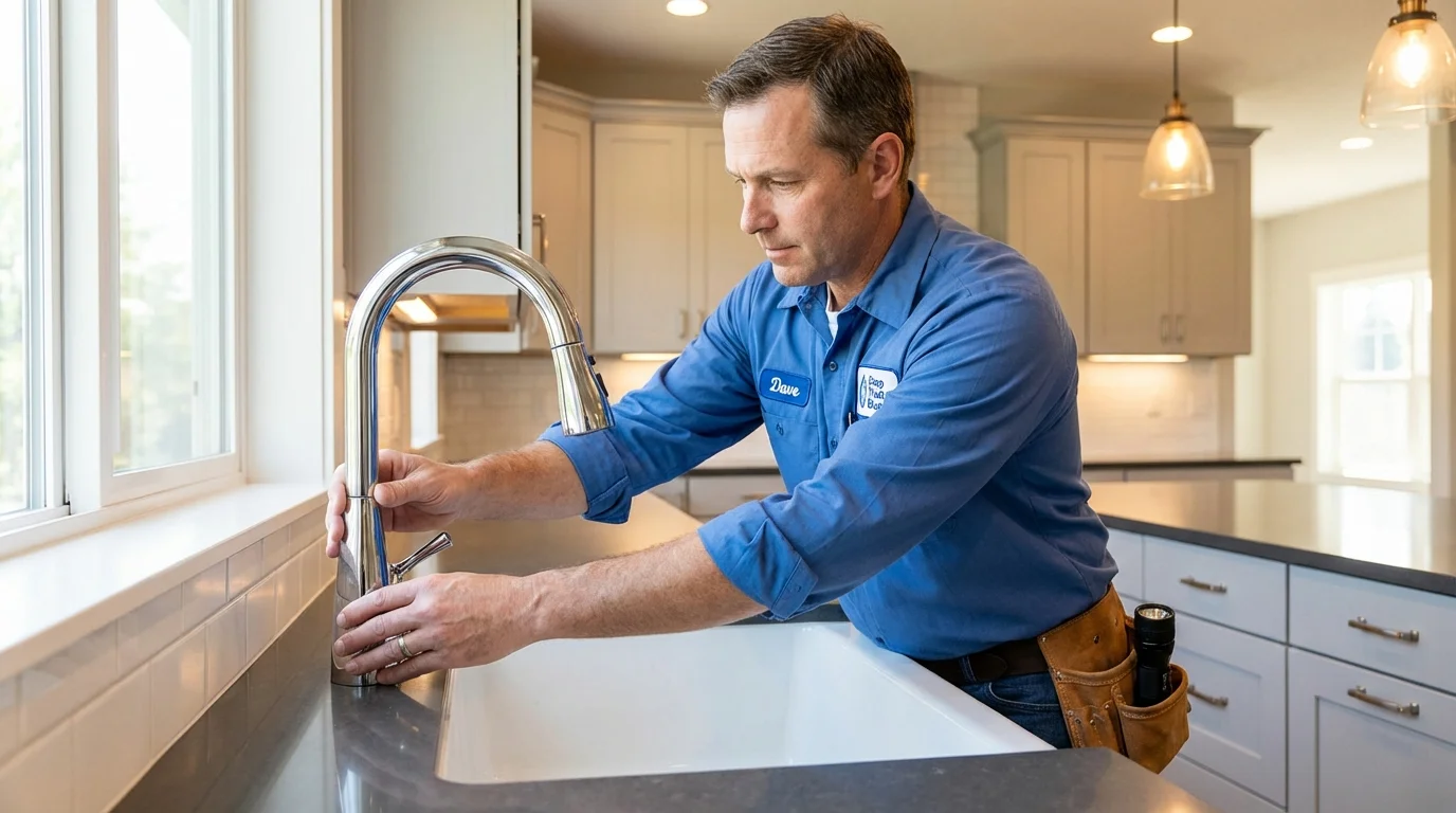 Kitchen faucet installation by Johns Plumbing LLC in Grass Lake