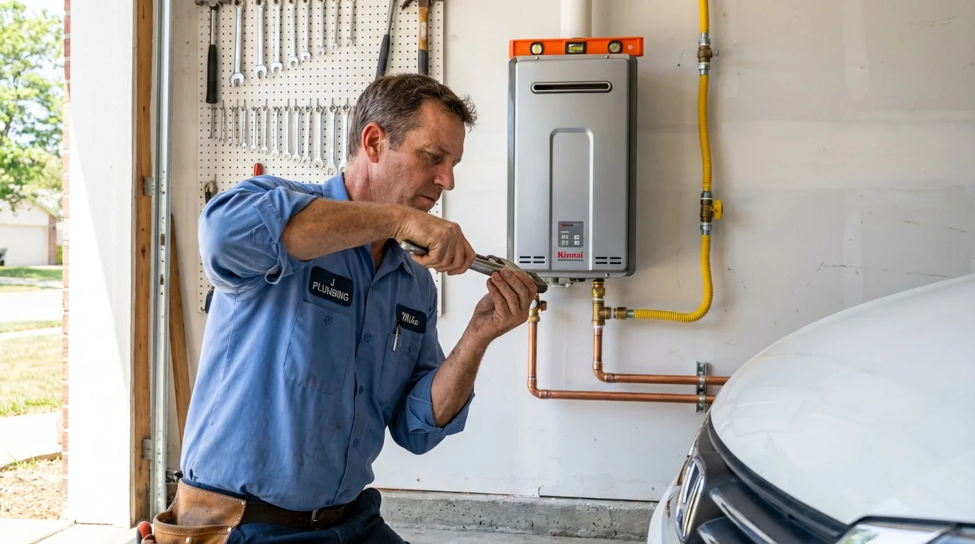 Tankless water heater installation by a Johns Plumbing LLC plumber in Grass Lake